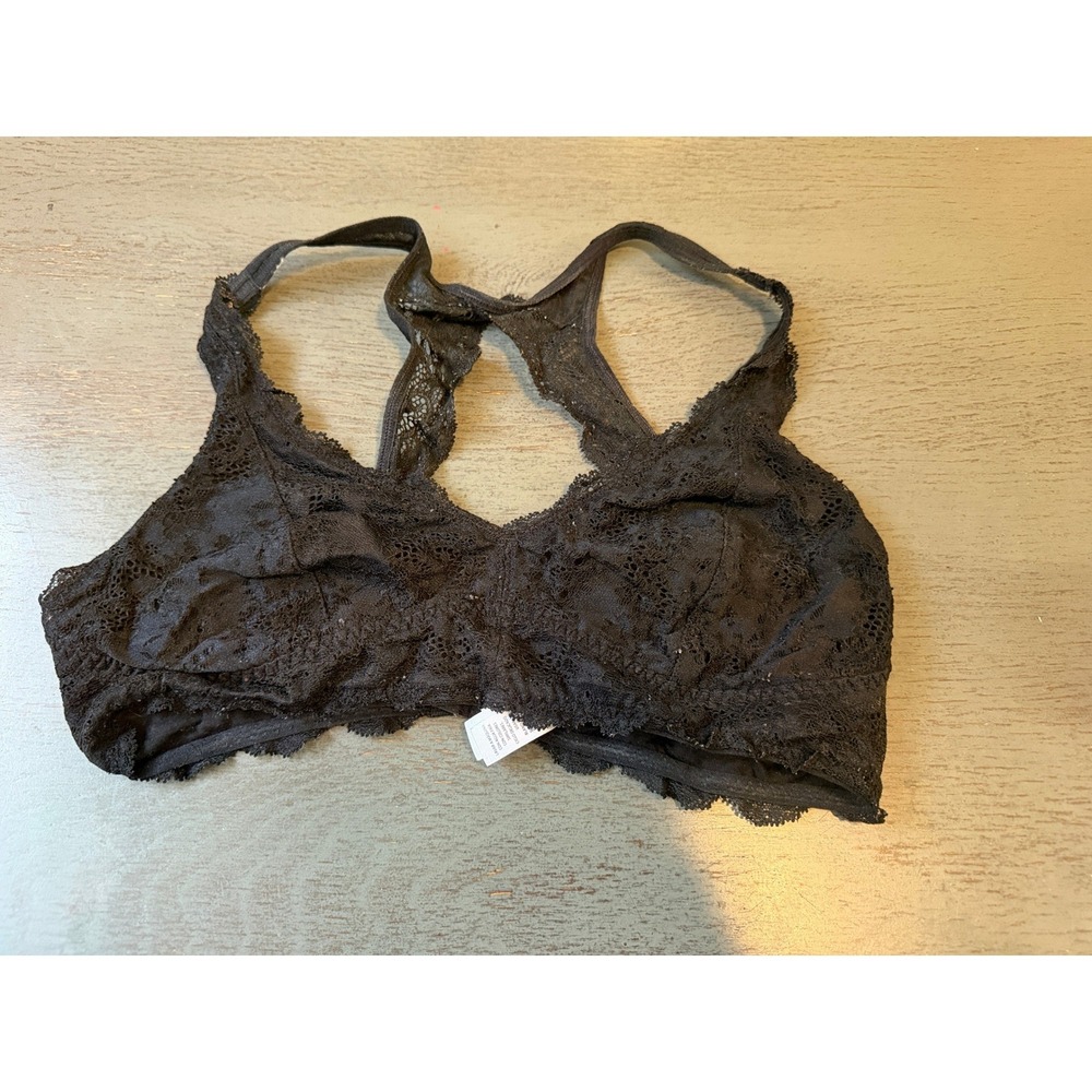 Felina Black Lace Racerback Bralette C3995 Small Floral Wireless Bra
